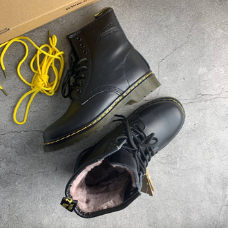 Ботинки Dr. Martens 1460 Serena черные с мехом женские