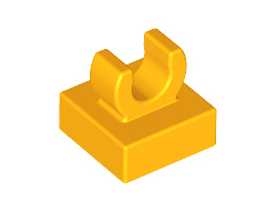 Tile, Modified 1 x 1 with Open O Clip, Bright Light Orange (15712 / 6262140 / 6294578)