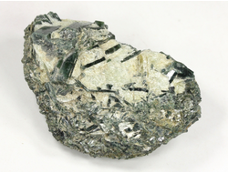 Актинолит в белом тальке, необработанный, дикий образец, Россия, Северный Кавказ, КЧР (51*33*22 мм, 41 г) №37767