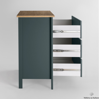 2.08.02.020.6 САГА комод 3 ящика темно-бирюзовый