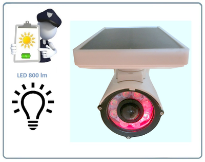 Муляж уличной видеокамеры + светильник. Встроенный аккумулятор + солнечная батарея.