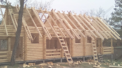 Дом для гостиничного комплекса  "ГЕЛЕНДЖИК" ИЗ ОЦИЛИНДРОВАННОГО БРЕВНА, 3 СЕКЦИИ, 170 М2