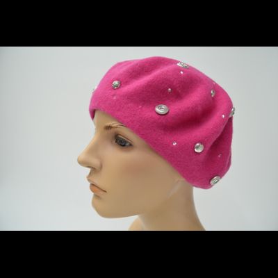 Фетровый берет женский фуксия Vizio Италия 3633