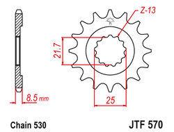 Звезда ведущая JT JTF570.16 (JTF570-16) (F570-16)