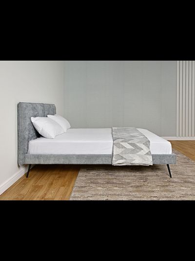 Сильвия кровать интерьерная ткань Сталь (с основанием)