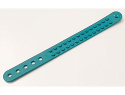 Bracelet with 2 x 14 Studs and 5 Holes, Dark Turquoise (66821 / 6300089)