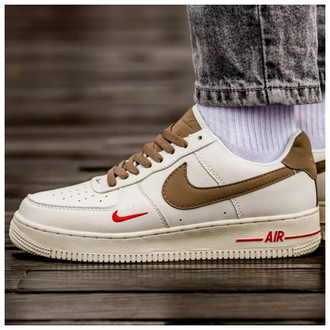 Nike Air Force 1 Low Beige/Brown с мехом
