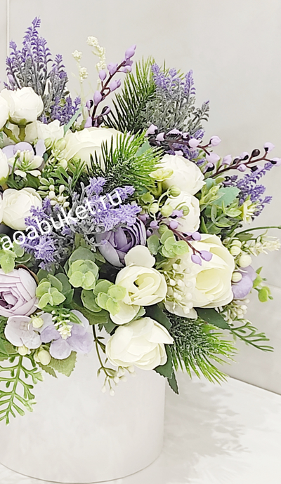 Композиция из искусственных цветов Сиреневое утро № МК012