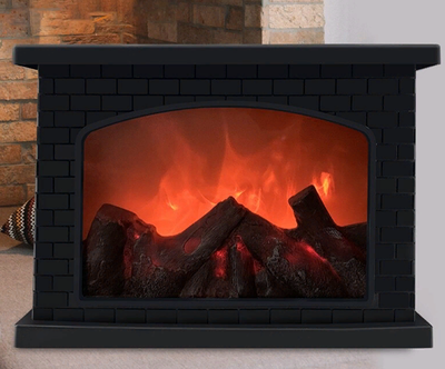 Фонарь Камин с имитацией огня 28*20*12см, Цвет: Бронза, Черный