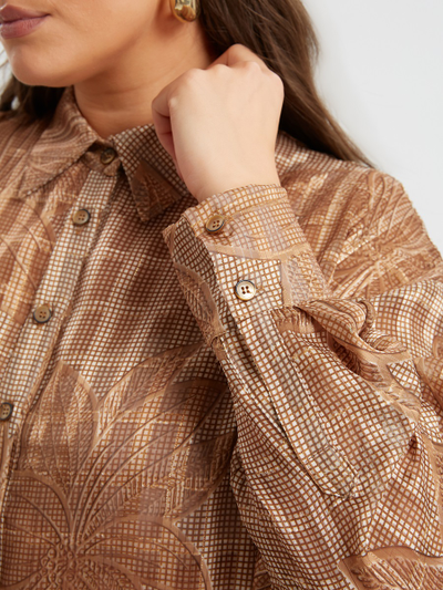 Рубашка свободного кроя, беж