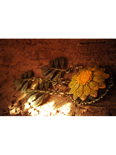 Брошь в стиле кантри &quot;Соломенный Цветок&quot;