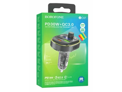 Автомобильный FM-модулятор Borofone BC47 (metal gray)