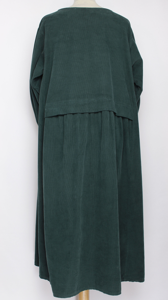 Платье Бохо "Два разреза " вельветовое малахит