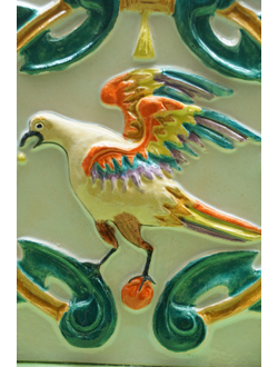 Попугай (фасадный изразец)