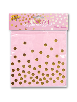 Салфетка Горошек золотой 33см 6шт/G