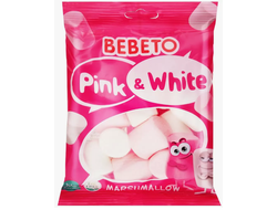 Маршмеллоу Bebeto Pink & White со вкусом ванили и клубники 135 гр