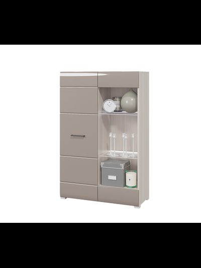 Ненси стеллаж Ясень шимо светлый/Капучино глянец