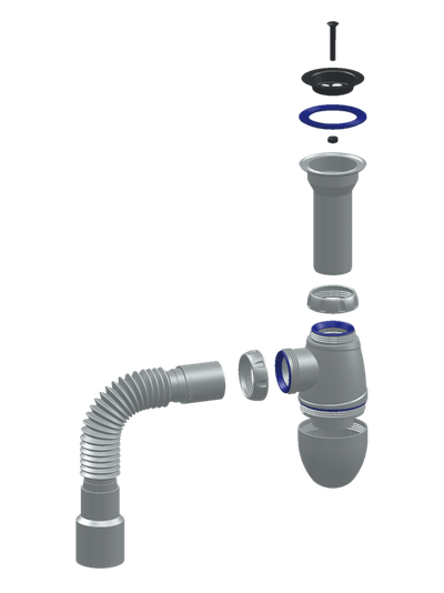 Сифон для мойки с литым выпуском Unicorn В120