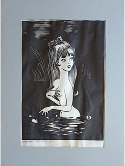 "Шорохи" линогравюра 1960-е годы