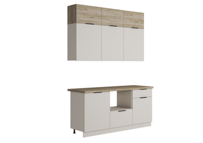 Бохо кухня 1,8 м Дуб Крафт Серый/Кашемир