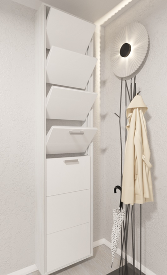 Обувница Айрон-7 Лайт (фасад стекло Белое)