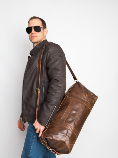 Кожаная дорожная сумка Avellino Premium brown (арт. 
4039-63)