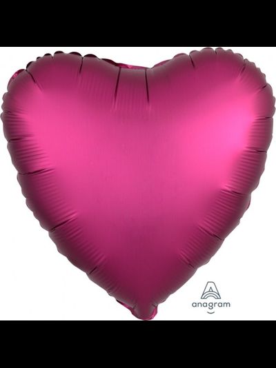 Фольгированный шар с гелием "Сердце гранат сатин" 45 см