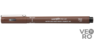 Линер-кисть Uni Pin Fine Line Brush сепия