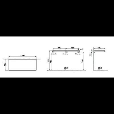 Столешница подвесная, Vitra Stand, 120 см, темный вяз, 66658