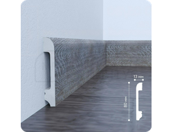 Плинтус напольный из дюрополимера солид UHD 05/80 дуб полуночный