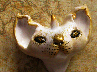 КотоРог из рода котов-единорогов, Auruhorn. Необычная брошь в стиле фэнтези