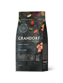 Grandorf Fresh сухой корм для собак мелких пород с индейкой и бататом, 1 кг