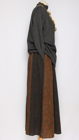 ЮБКА "МНОГО КЛИНЬЕВ" шоколад, оранжевая до р.52