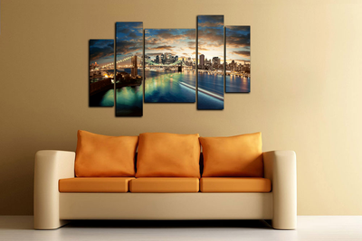 Модульная картина "Блеск ночного города"