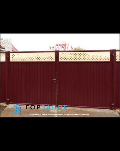 Оцинкованные распашные ворота GRANDLINE из профнастила купить в Москве