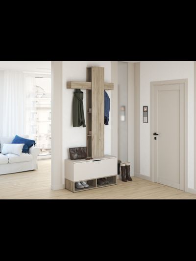 Бохо прихожая Дуб Крафт Серый/Кашемир