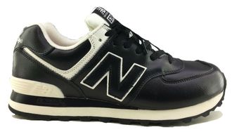 New Balance 574 Classic черные, кожа (41-45) Арт. 058М