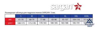 Гидрокостюм неопрен 2мм Sargan Sport 1001/BL, муж. р.XL