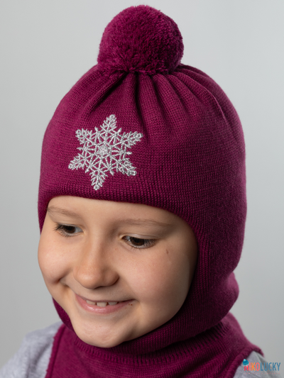 Шапка-шлем 23101-04 с утеплителем, хб подклад, рубиновый 52-54