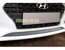 Защита радиатора Hyundai Solaris 2017- chrome