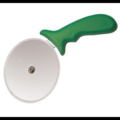 Нож для пиццы d=10 см. с зелёной пластиковой ручкой, нержавеющая сталь