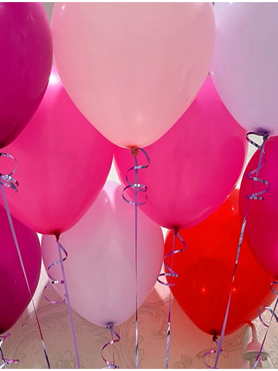 Шары малиновый, фуксия, розовый, лаванда 10 шт под потолок