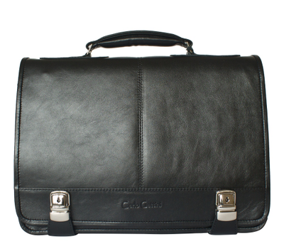 Кожаный портфель Arietta black (арт. 2018-01)