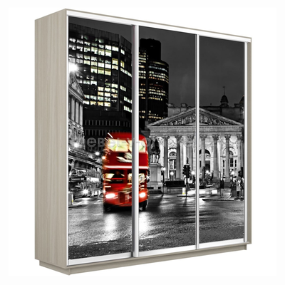 Шкаф-купе Трио-Фото (Ночной Лондон) 1800*450*2200