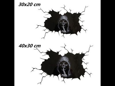 3D наклейка на автомобиль в виде страшного черепа
