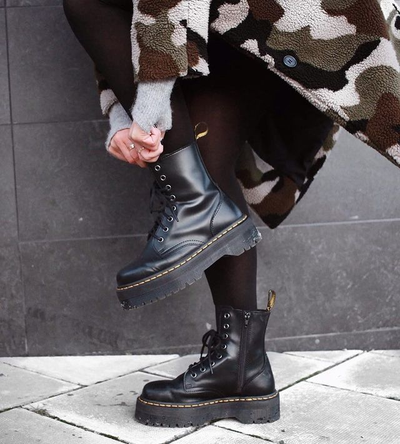 Ботинки Dr Martens 1460 Smooth Jadon черные на платформе