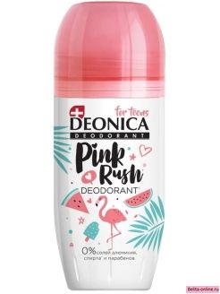 Деоника дезодорант 50мл FOR TEENS ролик Pink Rush