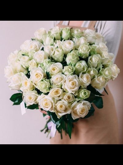 Букет из 51 белой розы "Романс"