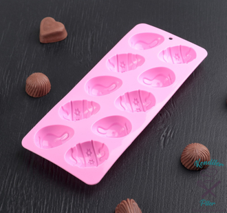 Форма для льда и шоколада «Пасха», 22×11×3 см, 10 ячеек, цвет МИКС