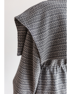 Парка из фактурного хлопка (бело-синий)